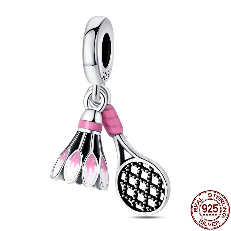 Kupfer DIY Perlen Fußball Badminton Fitness Serie Charm Passend für Pan Original Armband Für Frauen Schmuck Geburtstagsgeschenk