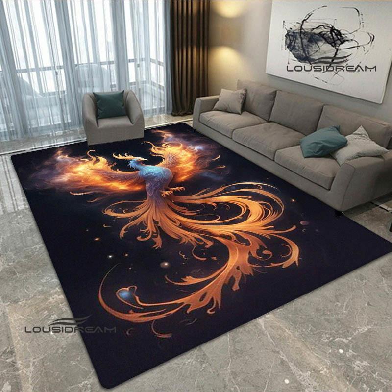 3D Phoenix Printed Carpet Kitchen Mats Non -slip Carpet Outdoor Carpets Area Rug Bedroom Decor Pink Room Decor Birthday Gift