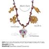 Fashion Creative Simple Color Rope DIY Pendant Bracelet Stainless Steel Gold-plated Love Pendant Necklace Jewelry Women