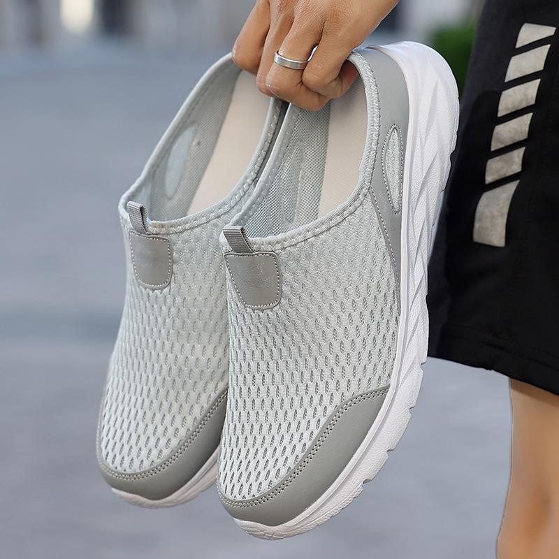 Large Size Spring and Summer New Leisure Sports Lightweight Half-drag Mesh Shoes Lazy Shoes Beach