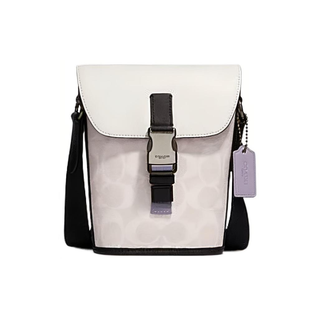 Neue COACH Track Messenger Bag aus Rindsleder Schultertasche Umhängetasche Kleine Größe Herren Weiß CJ697-QBCAH