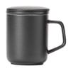 Black & White Gradient Ceramic Mug with Lid and Filter
