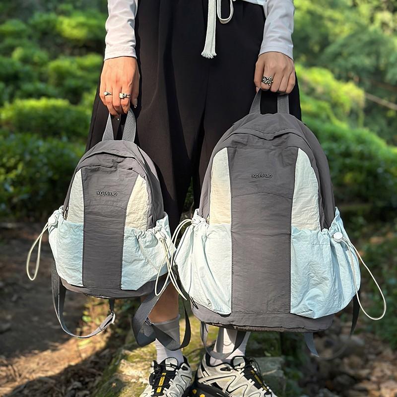 Schoolbag Backpack Casual Contrast College Style Texture Versatile Backpack Outdoor Travel Hiking Camping Hiking Bag