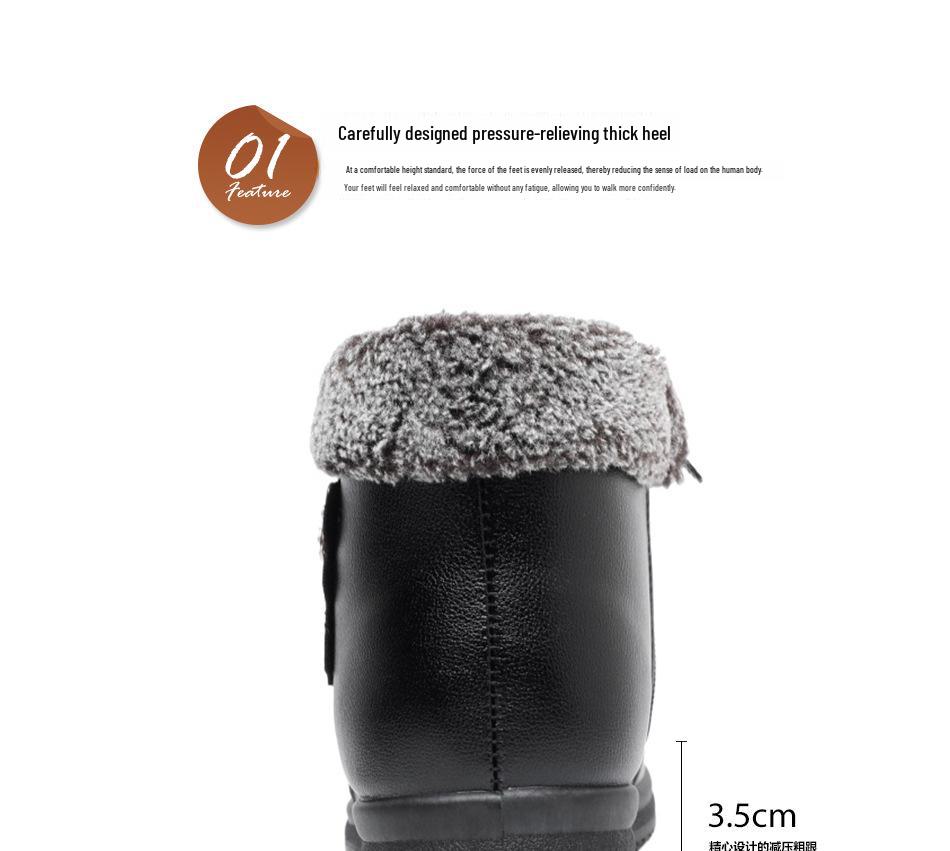 Pantofi de iarnă calzi și confortabili pentru vârsta mijlocie și vârstnici, cu căptușeală de catifea antiderapantă