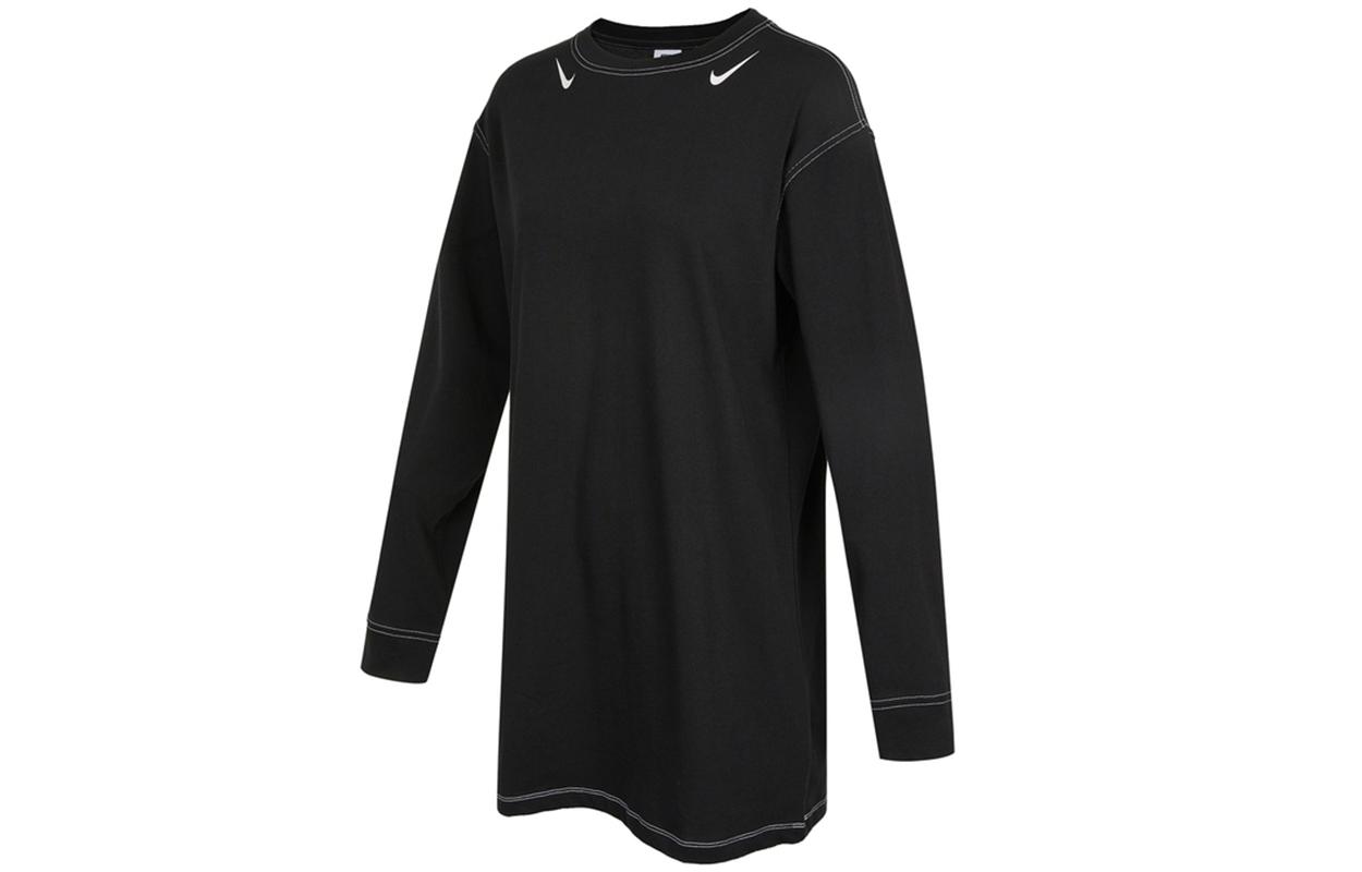 

Nike Long Sleeved Dresses Women s Black Crew Neck Moderate Short DD5623-010 XS