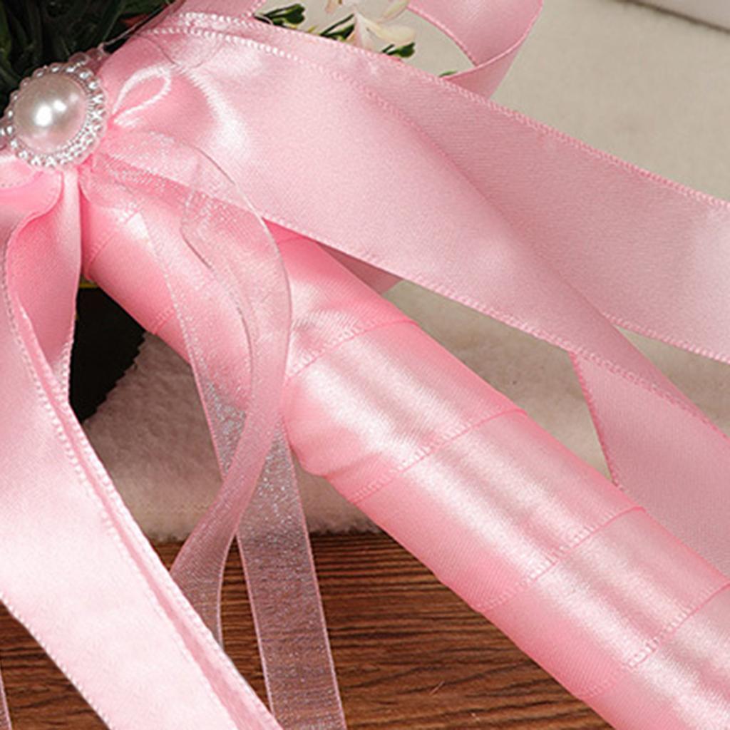 2 Stück Seide Künstlicher Hochzeitsstrauß Schleife Fleckenband Künstliche Hochzeitsblume Größe S