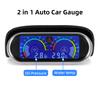 2 In 1 LCD Car Digital Oil Pressure Gauge Water Temp Meter 1/8 NPT Oil Pressure sensor  Water Temperature Sensor 10mm