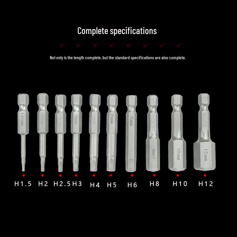 S2 Air Impact Hex Socket Bit Set, Pneumatic & Electric Screwdriver, 1/4 Strong Magnetic