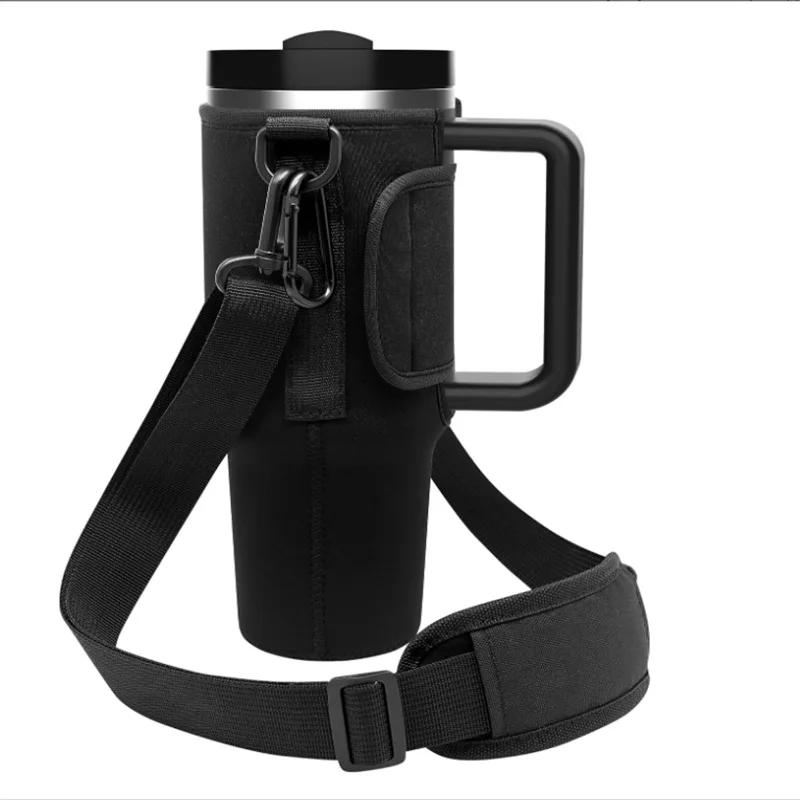 Taška na přepravu lahví na 40oz sklenici s rukojetí Držák lahve na vodu s nastavitelným ramenním popruhem pro klíč na kartu