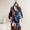 Autumn and winter double-sided contrasting letters C imitation cashmere scarf women's thickened shawl color matching versatile warm scarf