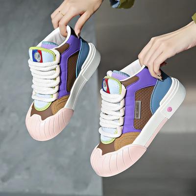 Women's Youth Fashion Board Shoes  Four Seasons Versatile Thick Sole Flat Shoes Outdoor Student Running Shoes Lightweight 2024