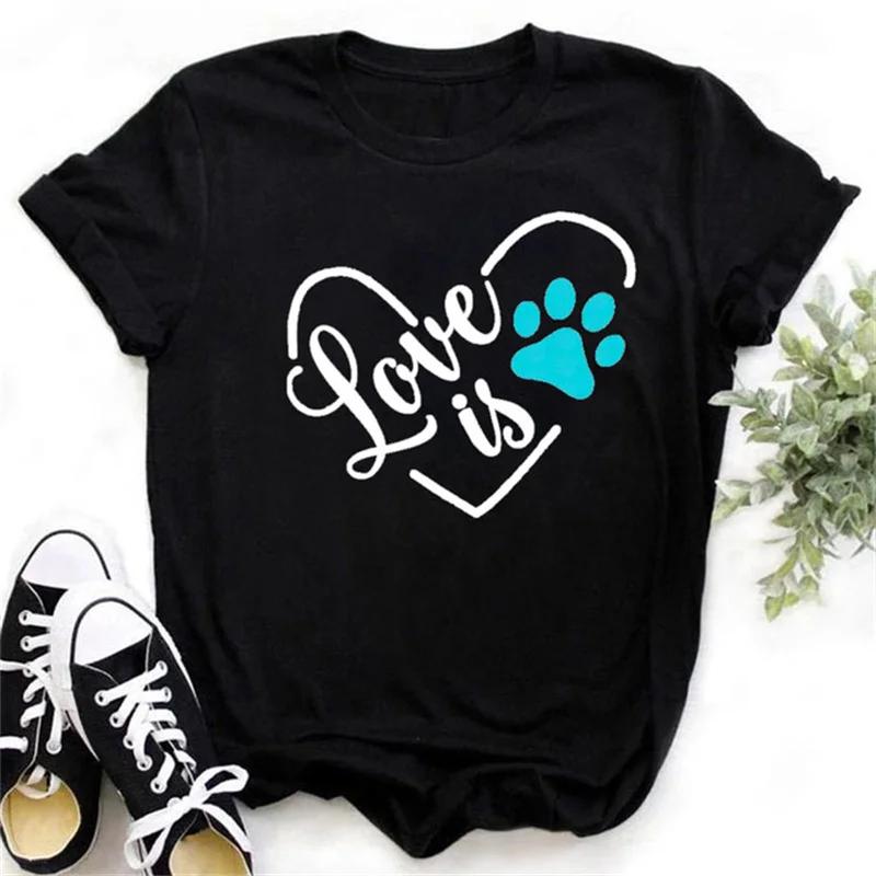 Maycaur Cute Paw Women T Shirt Fashion Cat MOM Printed Woman Tops Harajuku Punk O-neck Top Tee Black Shirt T Female T-shirt