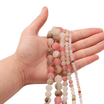 1strand/lot 4 6 8 10 12mm Matte Tea Watermelon Stone Round Loose Beads For DIY Bracelet Jewelry Makings