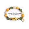 Stainless Steel Beaded Stretch Bracelet Sunflower Bee Pendant Hand Chain Charm Bracelet  Garden
