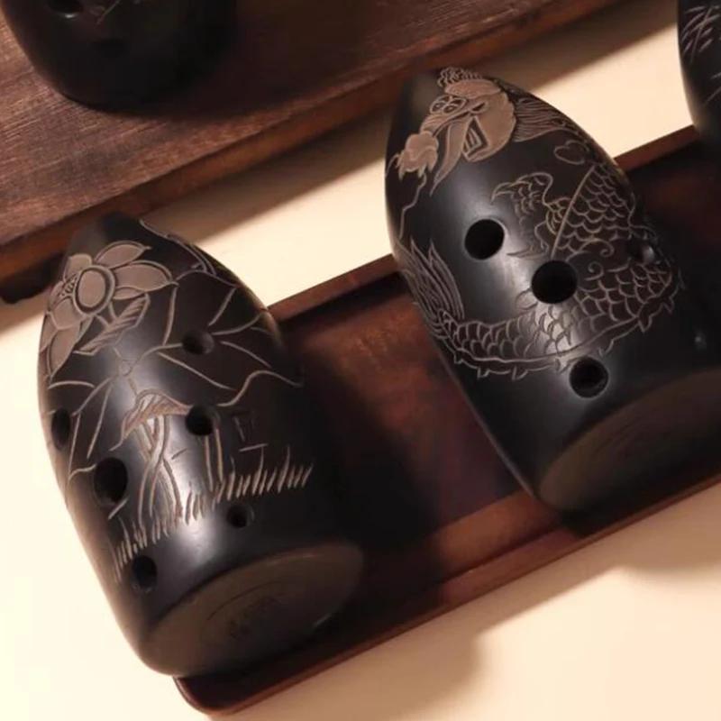 Xun Cinese Antico a 8/10 Fori Ocarina Professionale in Ceramica Flauto Musicale Tono F Pratica per Principianti Strumenti Musicali Tradizionali