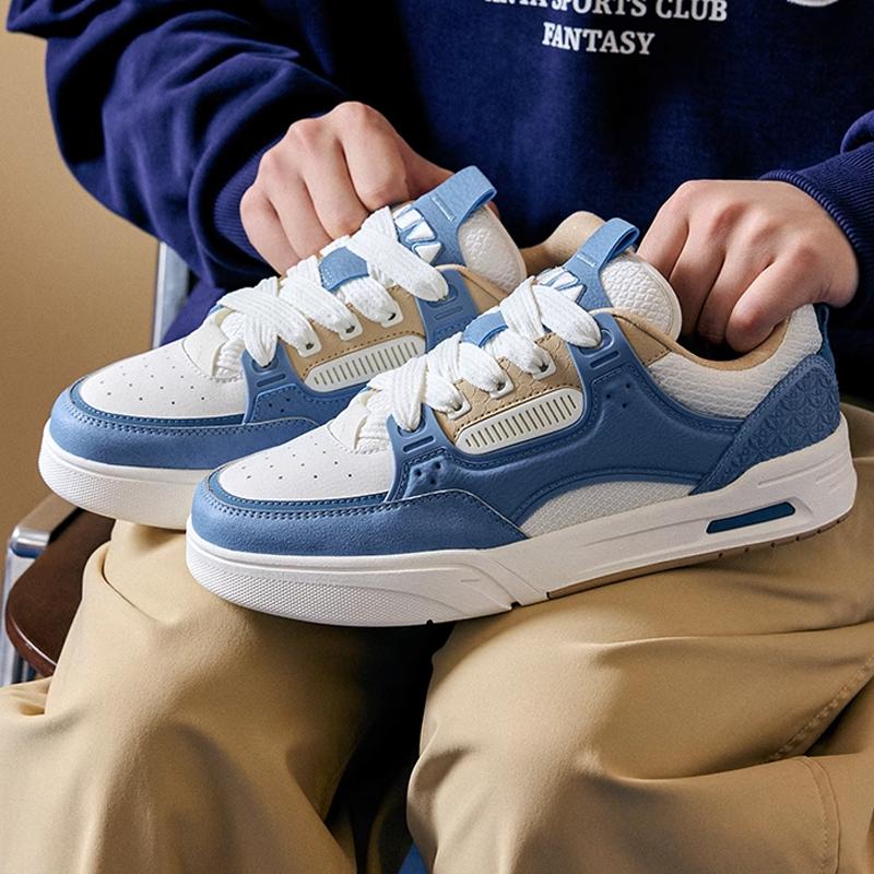 Anta Aojie Trendy Casual Wear Durable Increased Height Low-Top Skate Shoes Men Sneaker Blue White 112448040R-1