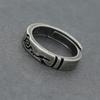 Adjustable Open Ring Couples Unisex Vintage Geometric Totem Design Plated Student Gift