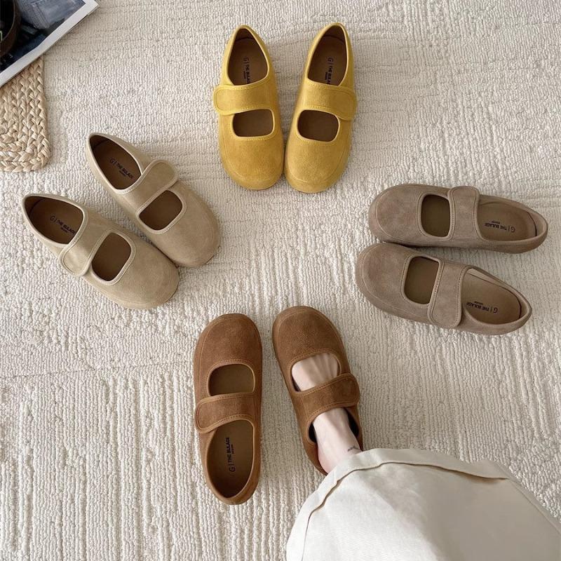 Buty retro, Buty damskie, Płytkie buty z miękką podeszwą, Płaskie pojedyncze buty