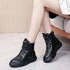 Fashion Lace-up Chunky Ladies Shoes Winter Fleece-lined Non Slip Women's Snow Boots Plush Warm Chic and Elegant Work Waterproof Booties