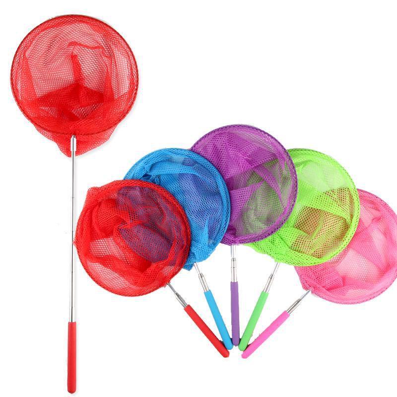 Children's Telescopic Stainless Steel Landing Net - Five-Section for Fish and Insect Catching