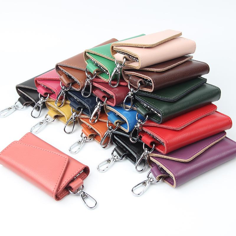 Genuine Leather Car Key Bag - Women's/Men's Waist-Hanging Zipper Key Case