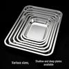 316 Food-Grade Stainless Steel Multi-Functional Rectangular Plate, Tray, and Dish.