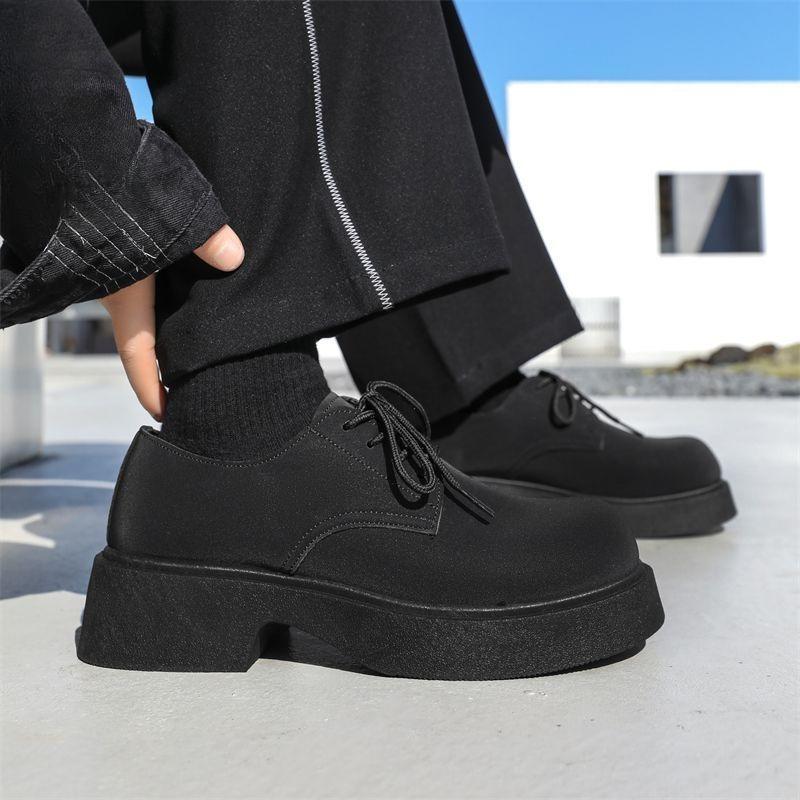 Fashion Plain Male Casual Shoe Loafers Round Toe Low-Top Punk Comfortable High Quality Fashion Adults Elegant Social Men's Leather Shoes