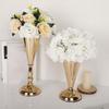 European Style Wedding Flower Vases Golden Silver Candle Holder Metal Vases  Hotel Banquet