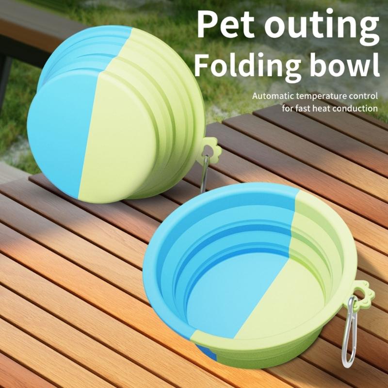 380ml Portable Silicone Dogs Bowl with Clip Perfect Travel Pet Feeding Water Dish for Outdoor Adventures Large Capacity