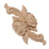 DIY Accessories Furniture Ornament Home Decoration Corner Appliques Floral Carved Woodcarving Rose Flower Wooden Crafts
