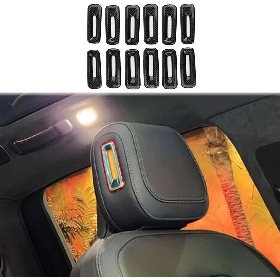 

Carbon Fiber Style Interior Seat Headrest Sides Decor Cover Trim for Rivian R1T R1S
