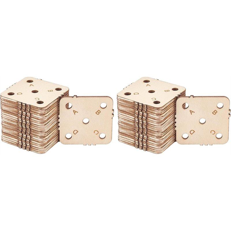 AS60-24Pcs Square Weaving Card, 1.8X1.8Inch 5 Holes Cards Handmade Weaving Tools For Weaving Supplies Tablet Weaving