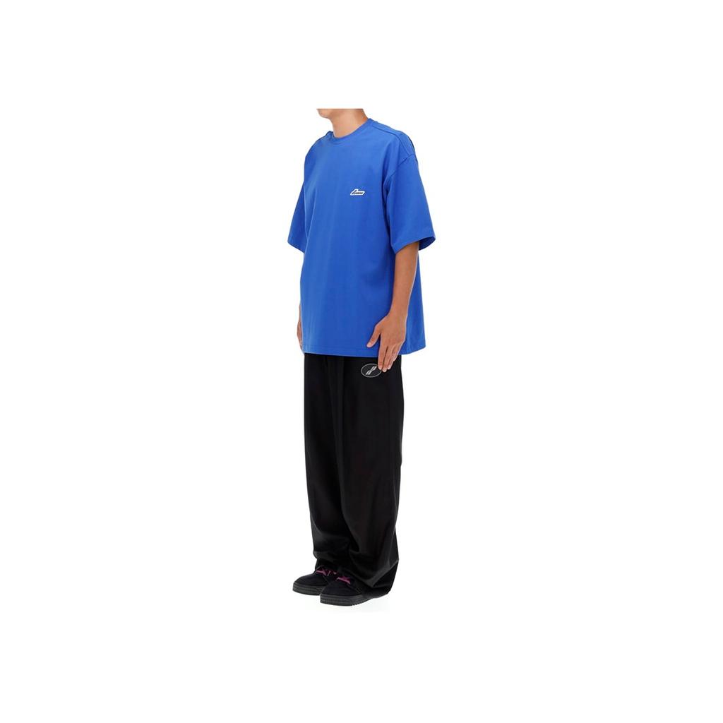 We11done Logo Round Neck Short Sleeve T-Shirt Unisex Tops Blue WD-TP5-19-920-BL