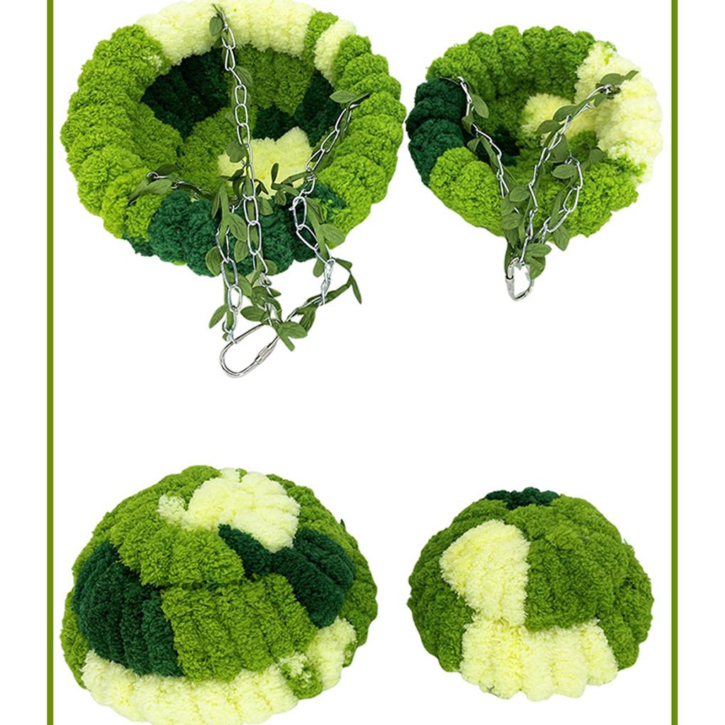 Bird Nest Swing Parrot Hammock Bed Comfortable Soft Coral Fleece Hanging Bird Sleeping Nest for Cage Green Parrot Nest for Cage