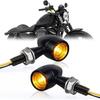 Led Motorcycle Turn Signal Lights Universal Mini Front Blinkers Compatible with Street Glide Softail Road Glide Sportster Gl1800 Vt600c Vt750c2b