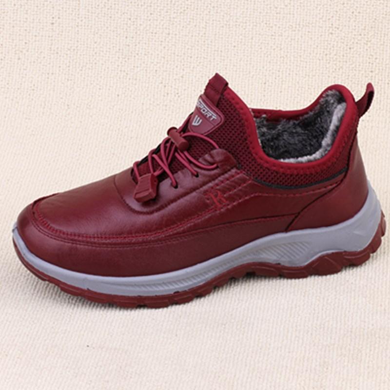 Winter New Women's Cotton Shoes Velvet Warm Middle-aged and Elderly Thick-soled Non-slip Waterproof Walking Shoes Snow Boots