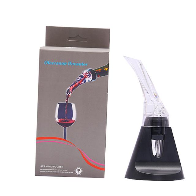 Professional Magic Red Wine Decanter Pourer with Filter Stand Quick Air Aerator Dispenser for Home Dining Bar Essential Set