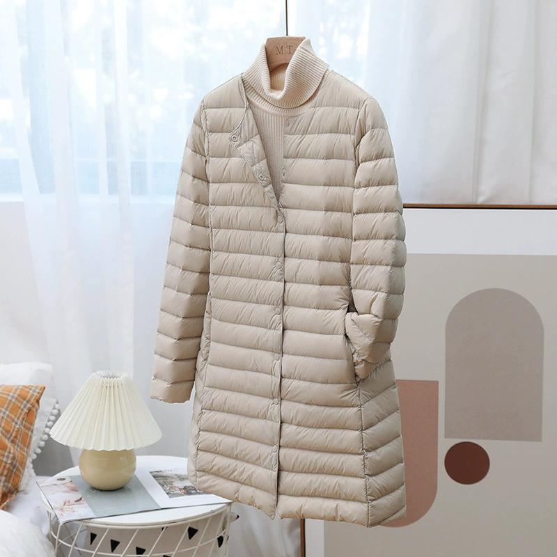 Women Winter Coats Autumn Winter O-Neck Female Thin Duck Down Jackets Portable Windproof Puffer Parkas