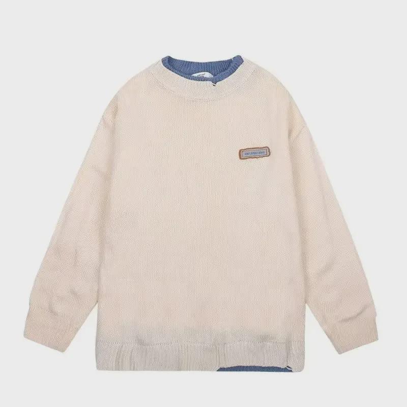 Men's Trendy Loose Knit Sweater - Korean and Japanese Winter Style