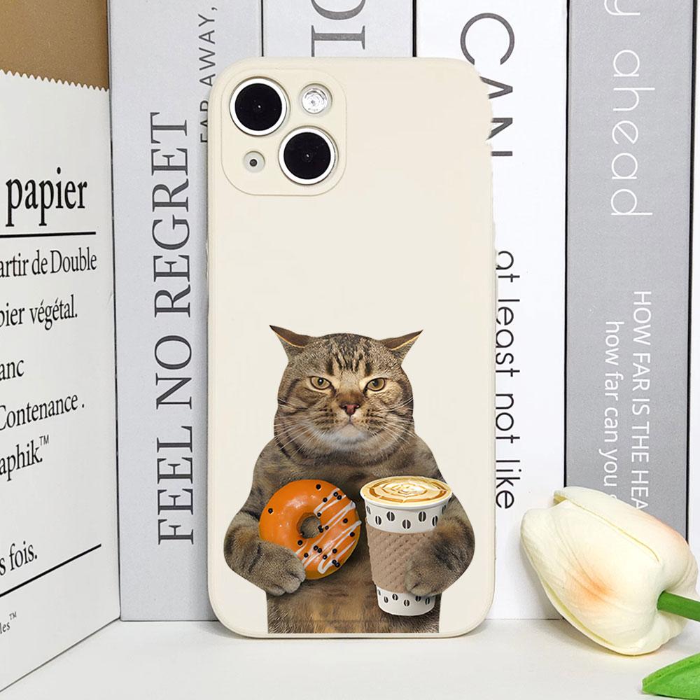 Funny Animal Beers Cat Phone Case for IPhone 16 15 14 13 12 11 Pro Max Mini X XS 7 8Plus SE2 Soft Silicone Cover Creative Fundas