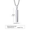 Men Custom Engraving Names Rectangle Bar Necklace, 3D Square Geometric Stainless Steel Pendant Collar Gift Jewelry