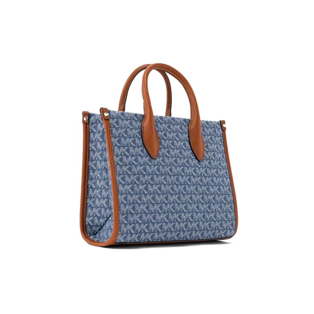 MICHAEL KORS Mirella Cotton Tote Bag, Shopping Bag, Shoulder Bag, Crossbody Bag, Handbag Small Women's Denim Blue 35F2G7ZC1J-DENIM-MULTI