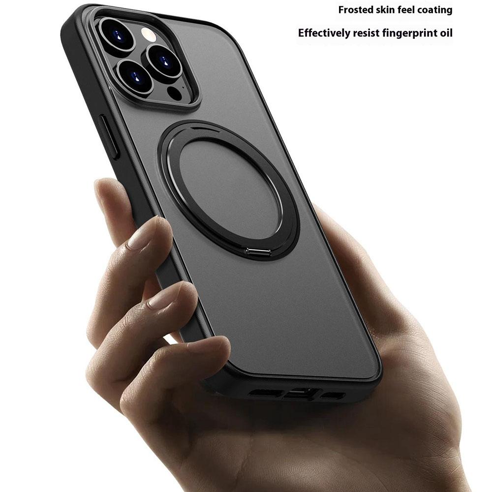 For iPhone 15 Pro Case Compatible with MagSafe PC+TPU Phone Cover Kickstand
