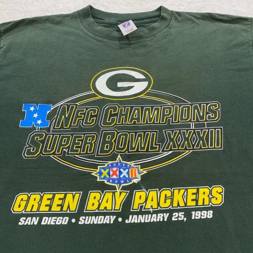 vintage 90s GREEN BAY PACKERS SUPER BOWL XXXII T-Shirt XL nfl football XL