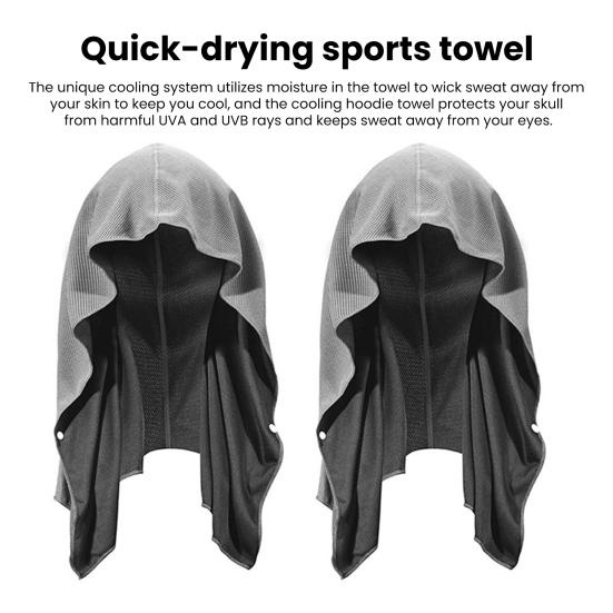 Chłodzący ręcznik z kapturem na szyję i twarz Zestaw ręczników do natychmiastowego chłodzenia Ochrona przed słońcem Oddychający Miękki ręcznik sportowy na gorącą pogodę