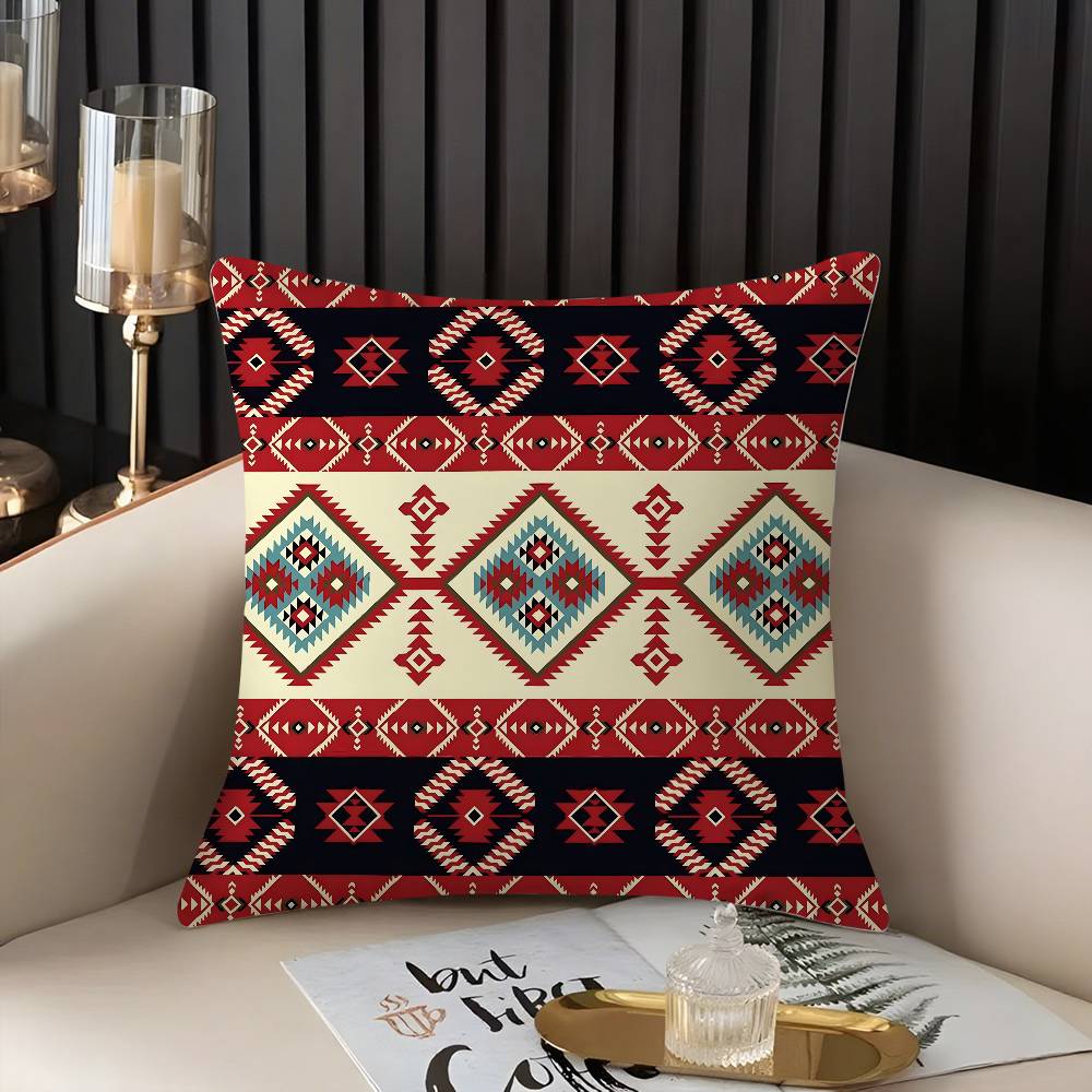 Fashion Bohemia Painting Pillow Case Home Dorm Chair Back Short Plush Double-sided Printing Office Nap Time Cushion Cover