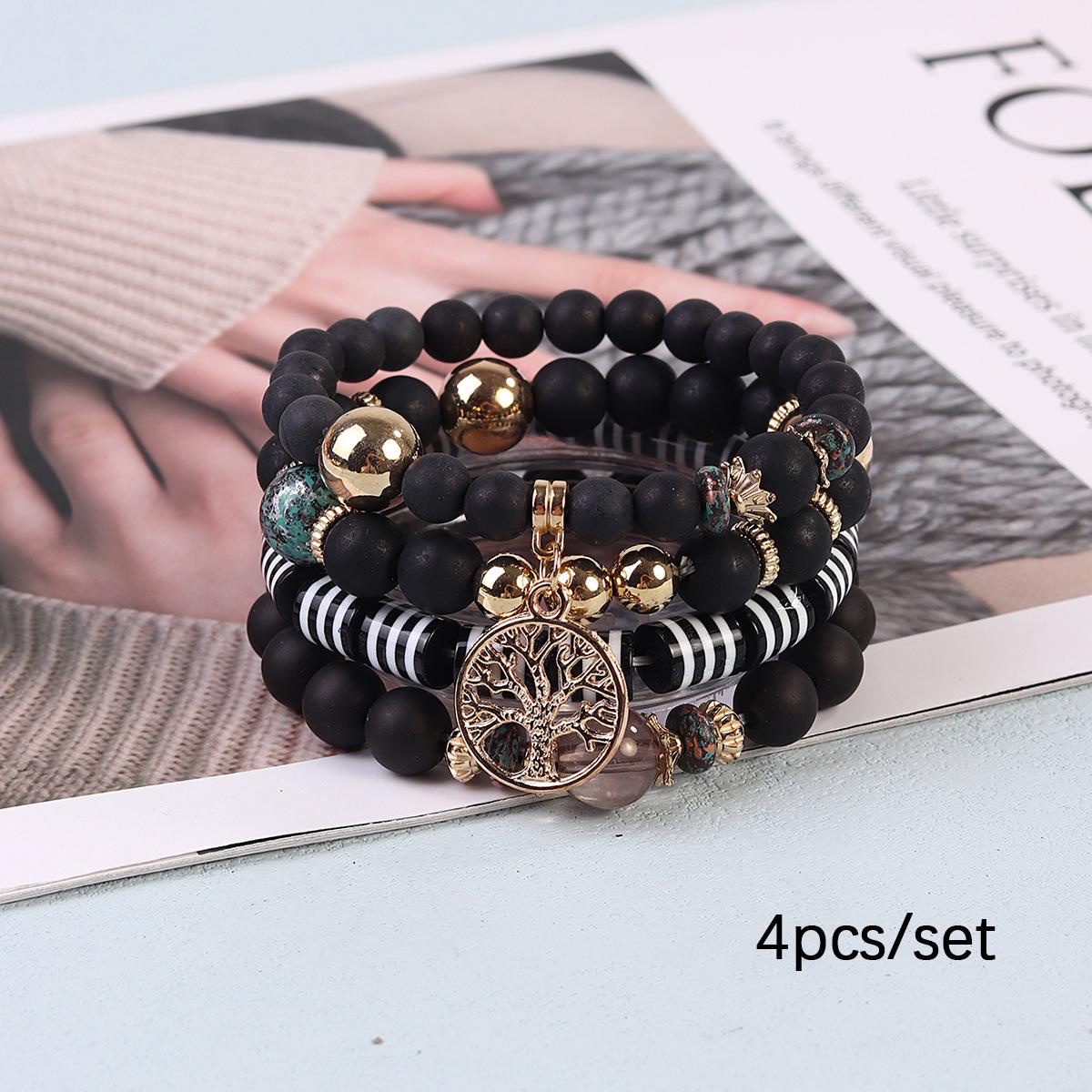 Браслет JYL TS в богемном стиле, многослойный, сочетает моду и удачу Black