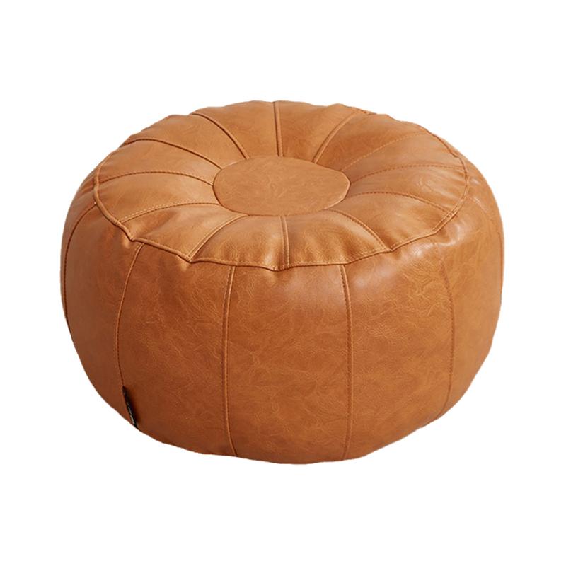 Unstuffed Moroccan Faux Leather Footstool Cove  Meditation Pouf Toys Old Clothes Storage Bag Bay Window Tatami Cushion Cover