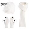Matching Scarf And Touch Screen Gloves Set Winter Hat for Women, Warm Knitted Hat, Holiday Gift Friends Family Gloves, 71 Inch Scarf, Cozy Knit
