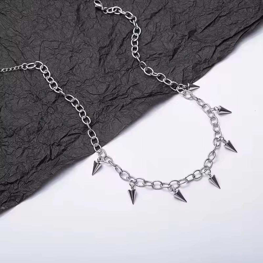 Cone Pendant Choker Necklace Titanium Steel Twisted Necklace Rock Stud Necklace  For Lovers